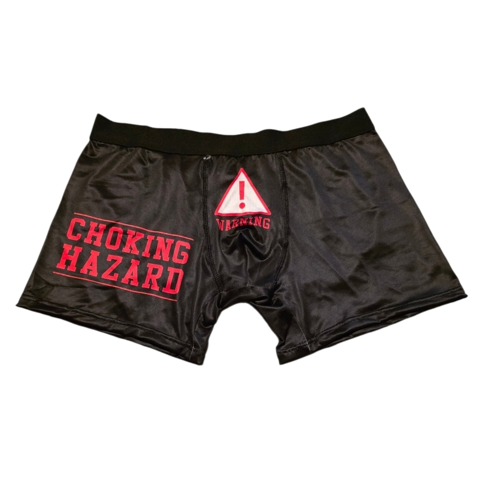 New Choking Hazard Black Boxer Briefs Size L